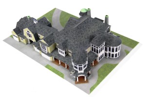 3D-printed architectural model of Countryside Mansion