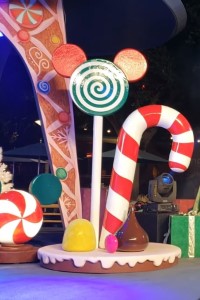 Disney Holiday Dance Party 2019 candy cane, candy swirl and chocolate kiss