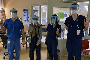 Face Shields in use at a hospital