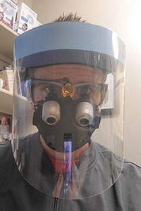 Face Shield being used by a dentist