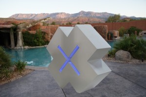 Foam letter x for Filevine with LED Lighting fright side view