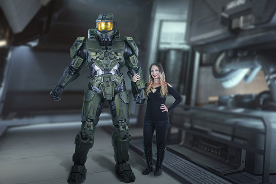 Master Chief with a person