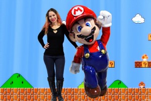 Super Mario poses for a selfie