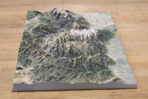 Side view of the Wasatch Mountain Range Topographical Model