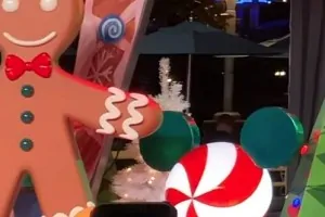 Foam Model of Gingerbread Man and Candy Swirl at Disney's Holiday Dance Party