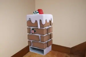 Foam prop of Christmas gingerbread chimney