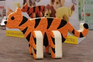 Foam prop of large tiger cookie for Wilton trade show display