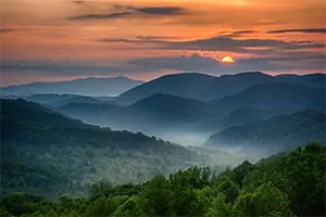 Sunset over the Great Smoky Mountains