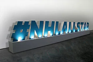 NHL Allstar large letter display with uplighting