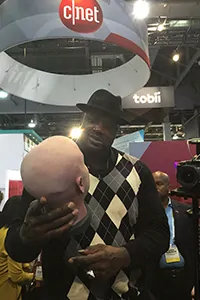 Movie prop a head being held by Shaq