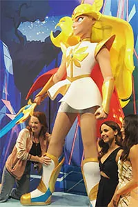 Movie prop of She Ra with the Voice Actors