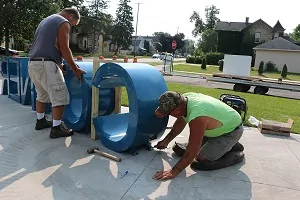 Installation of Metal Letters Back Side