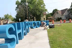 Sharp Corners Metal Letters from the side