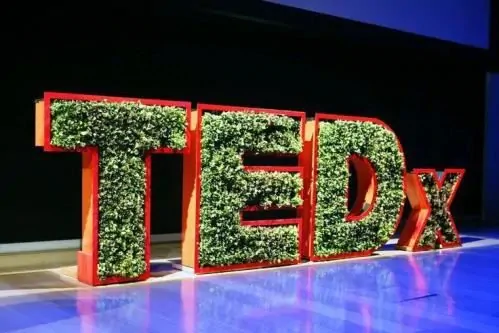 TEDx letters with applied greenery