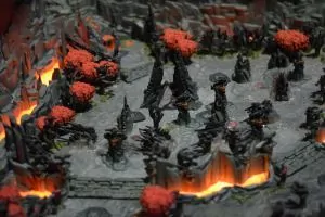 Video Game model of Dota 2 Dire base lava